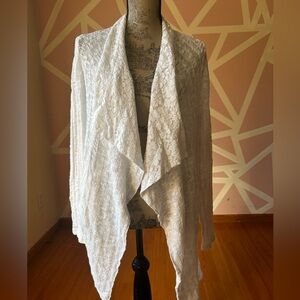 Elegant White Lace Cardigan Sweater, NWOT